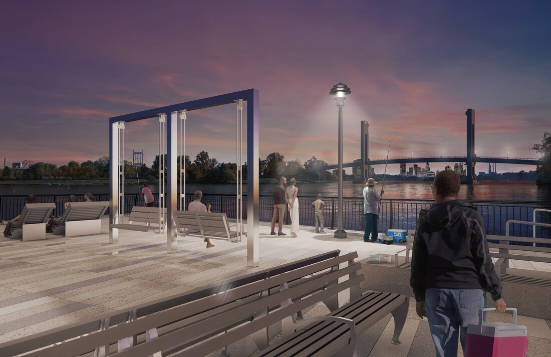 107th St Pier & BWW_Renderings for PDC Submission_Pier Overlook after Sunset